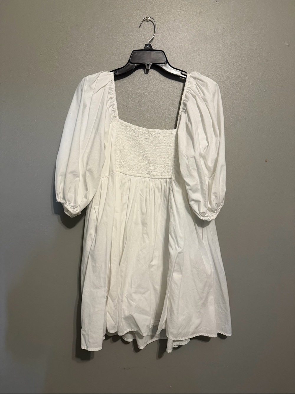 Abercrombie & Fitch Emerson White Square-Neck Puff Sleeve Mini Dress - Picture 5 of 6